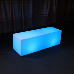 blue glow rectangle bench