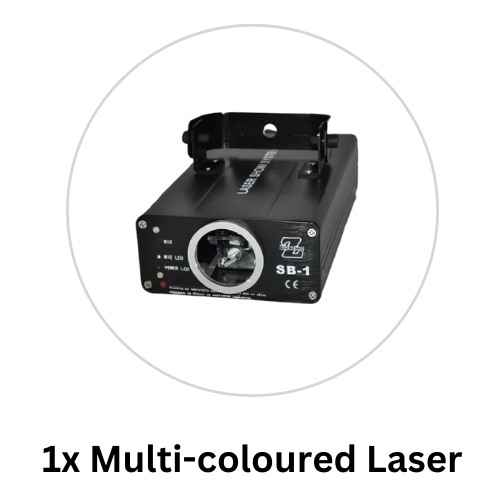 multi-coloured laser light