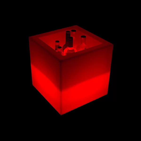 red glow ice bucket cube