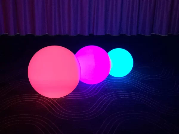 3 different sized glow sphere