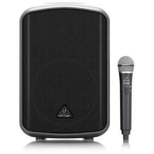 battery powered speaker with wireless microphone