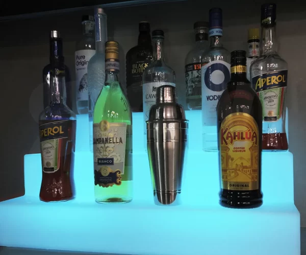 glow bottle shelf display