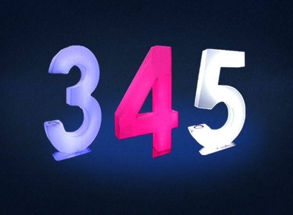 glow numbers showing 3,4,5